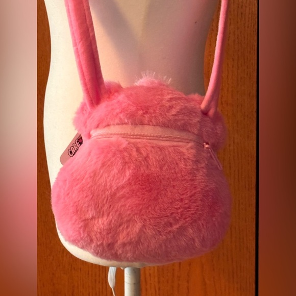 NWT Care Bears Cheer Pink Plush Crossbody Bag Zipper Closure Soft - Picture 2 of 9